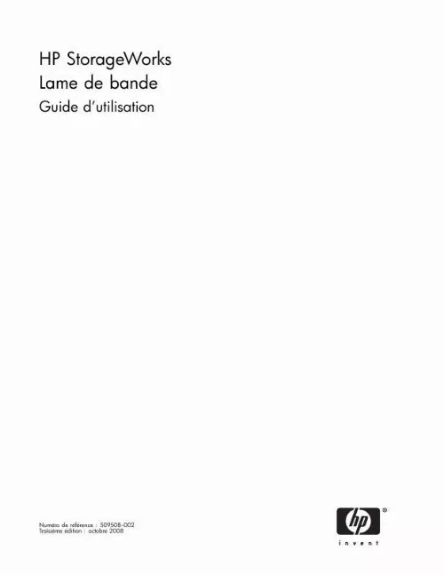 Notice HP STORAGEWORKS LTO4 ULTRIUM 1760 TAPE DRIVE autres Trouver